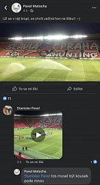 Dodatečně smazaný facebookový status Pavla Matochy ze čtvrtečního fotbalového utkání