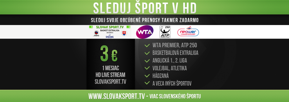 Slovak Sport.TV bude dostupná prostřednictvím internetu v HD kvalitě za tři eura měsíčně.