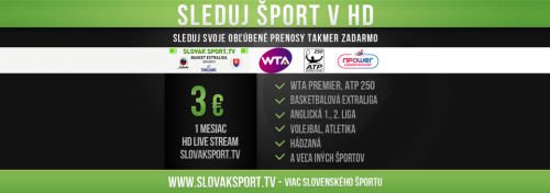 Slovak Sport.TV bude dostupná prostřednictvím internetu v HD kvalitě za tři eura měsíčně.