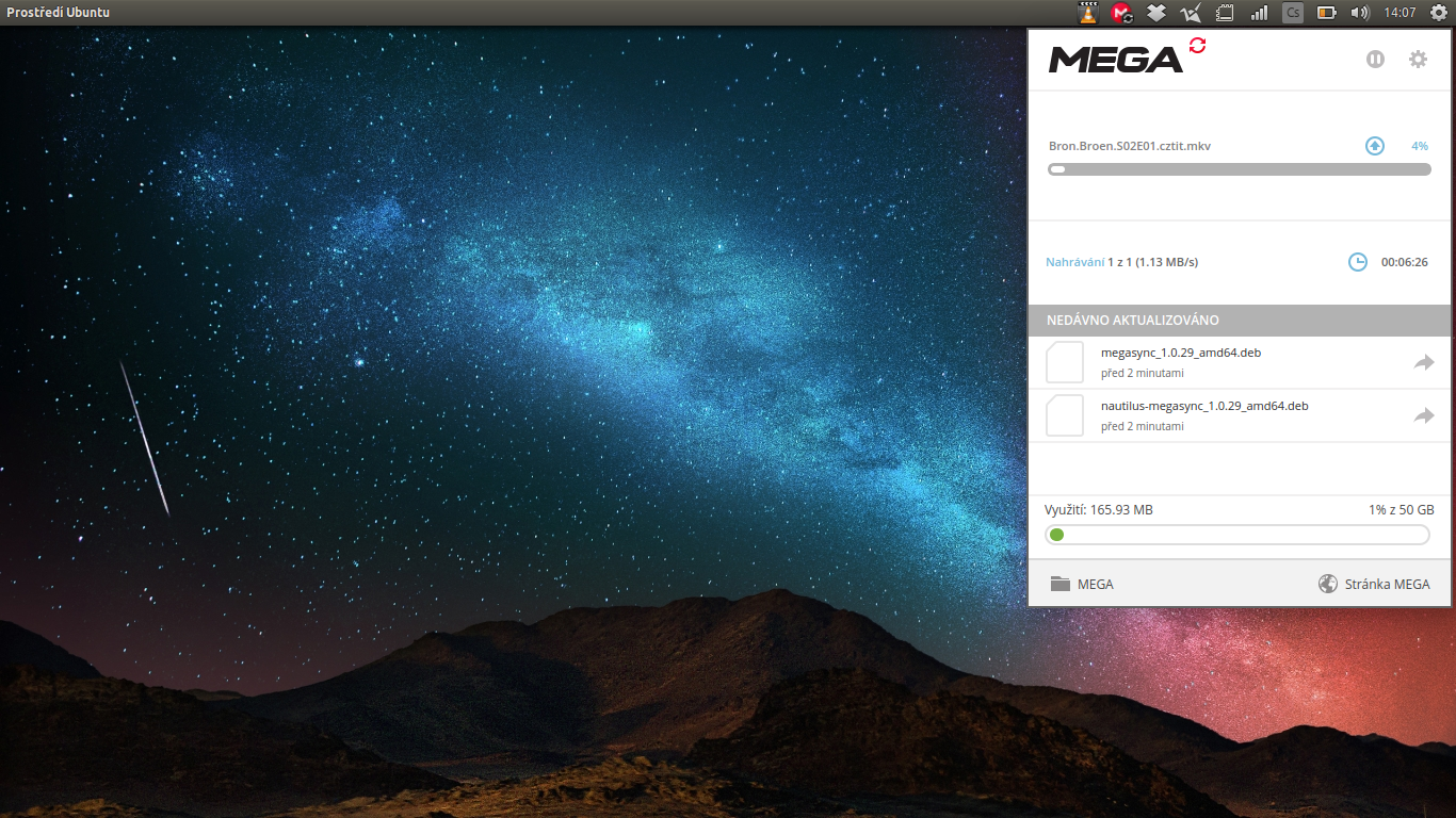 Synchronizační nástroj MEGAsync na Linuxu