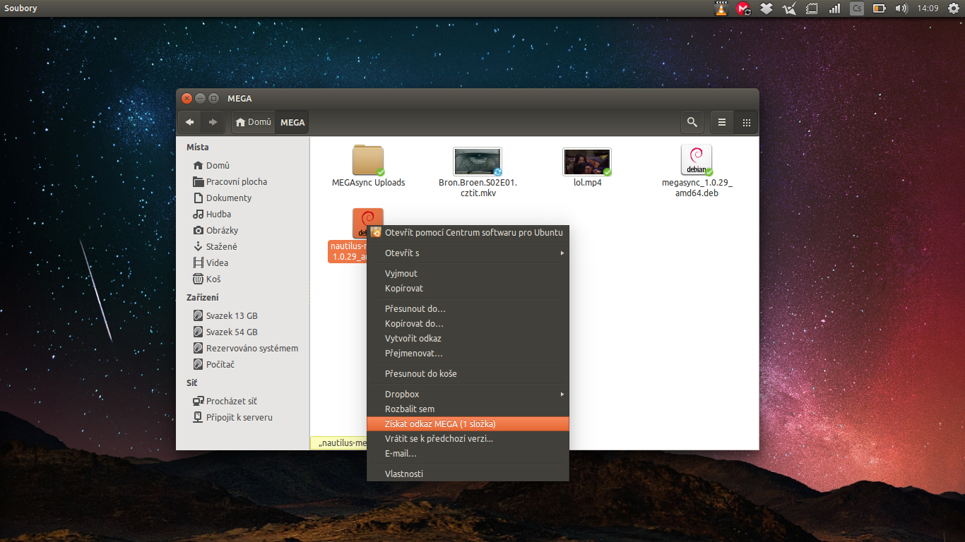 Synchronizační nástroj MEGAsync na Linuxu