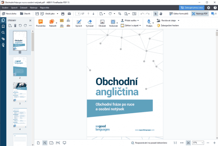 Editace PDF dokumentu v ABBYY FineReader 15