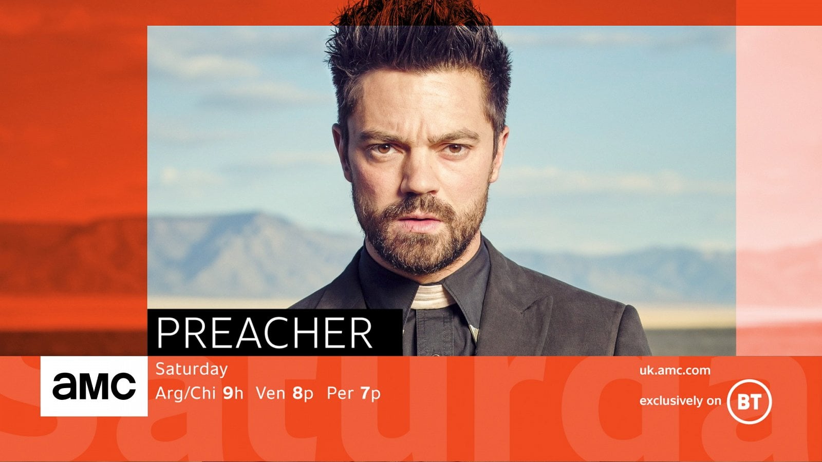 Dalším velkým projektem byla on-air grafika stanice AMC, která musela být natolik univerzální, aby byla přijatelná pro diváky v 50 zemích. Na domovském trhu si vystačí s černo-bílou kombinací, pro mezinárodní publikum to ale chtělo trochu barvy. Zvolena byla červená jako symbol dravosti, energie, vášně a nebezpečí.