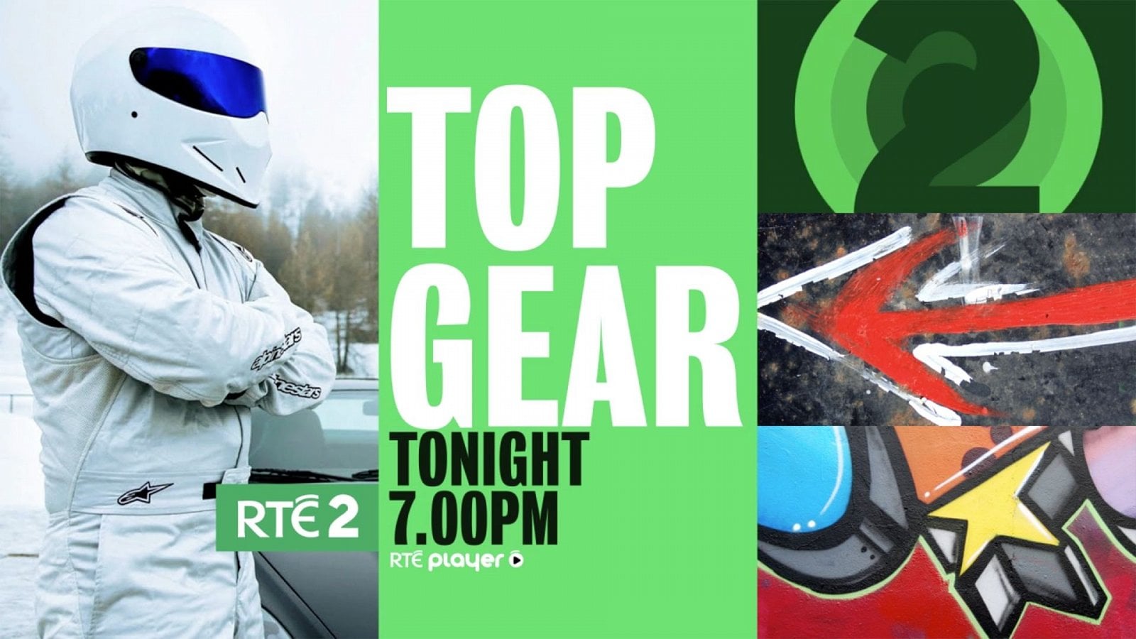 Podařil se také redesign irské veřejnoprávní stanice RTÉ 2, která míří na mladé diváky. Agentura Red Bee Media i tentokrát konzultovala pozici značky na televizním trhu a její nosnou myšlenku. Staniční promo je založené na krátkých segmentech ze života mladých Irů, které jsou smíchané s memy, fotografiemi a další grafikou. Pro upoutávky je charakteristická mozaika prvků. Hlavní barvou je zelená.