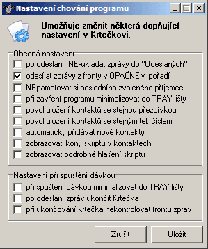 Nastavení programu