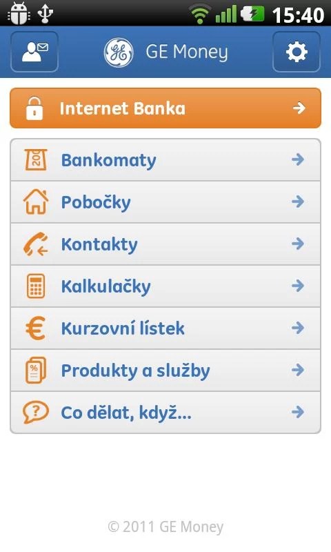 Mobilní bankovnictví GE Money