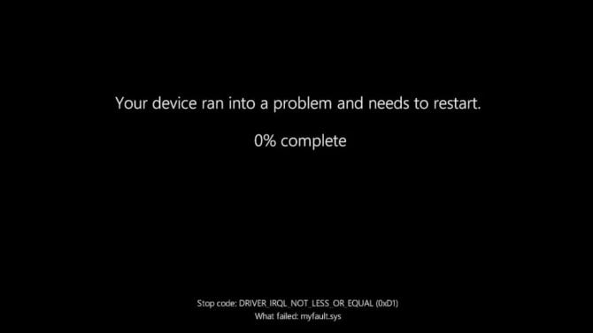 BSOD Black Screen Of Death