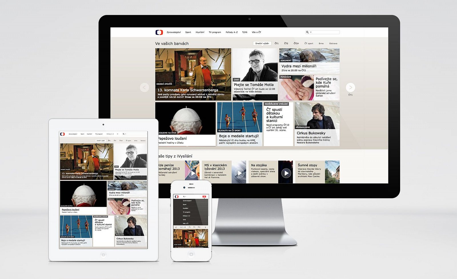 Nová podoba webů České televize sází na "systém karet"