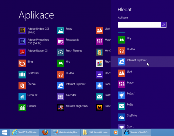 Alternativní zobrazení nabídky Start ve stylu Windows 8