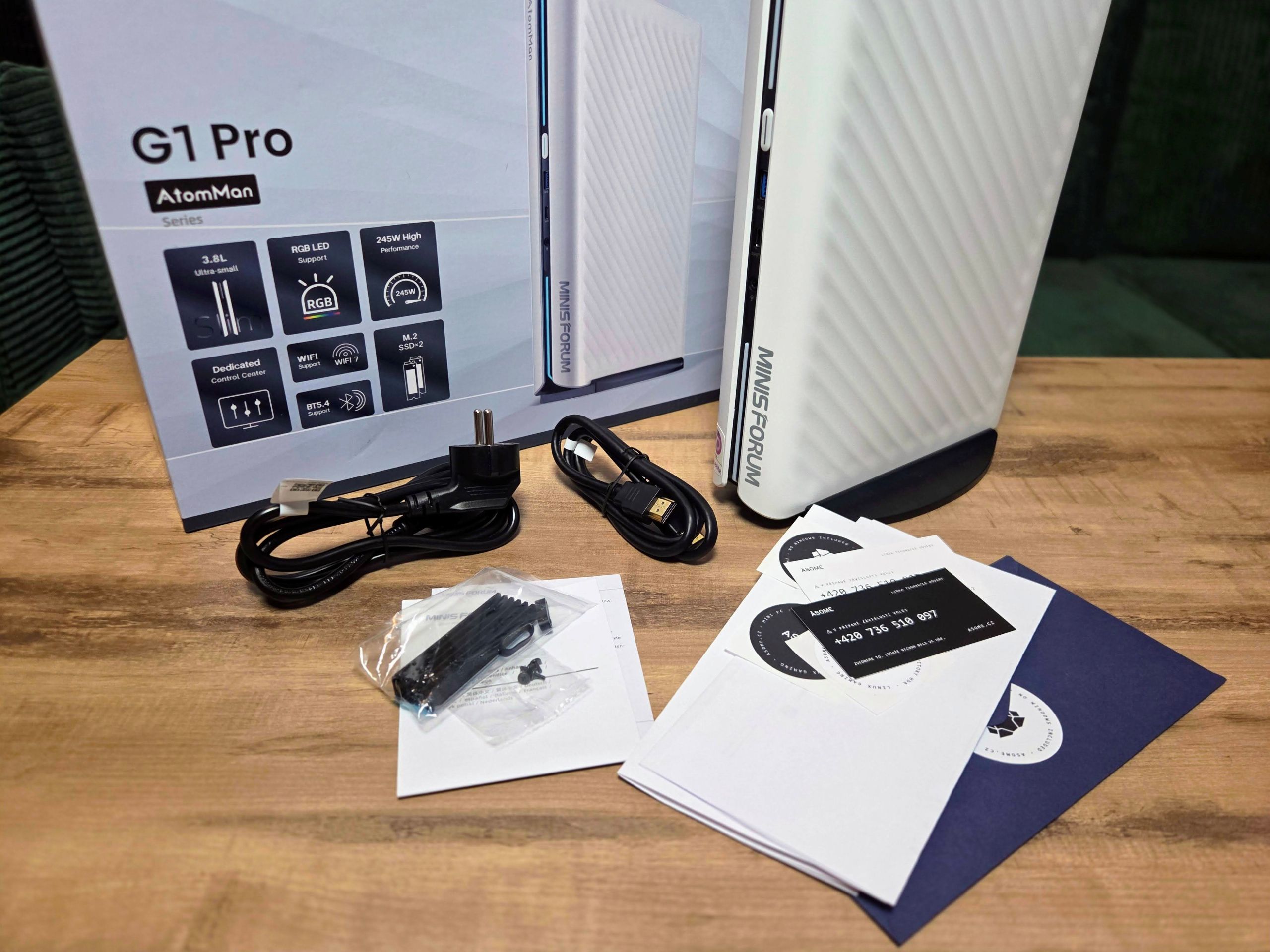 Asome Gaming G1 Pro herní počítač obsah balení