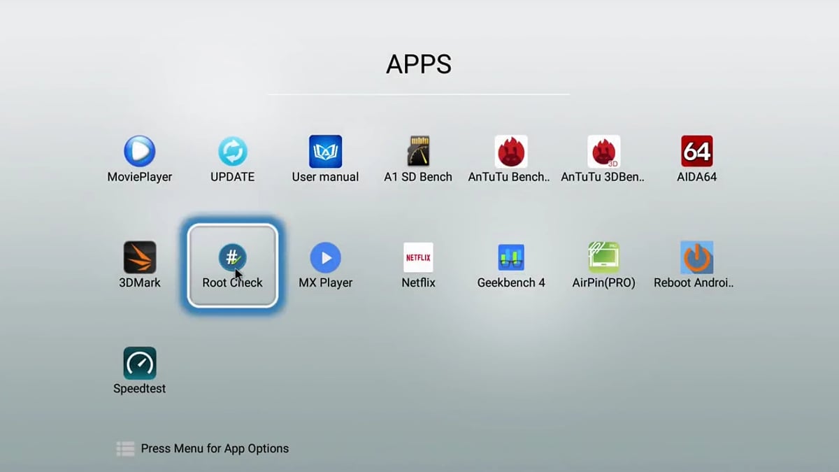 Mecool M8S Pro L - Start přístroje a menu (firemní OS)