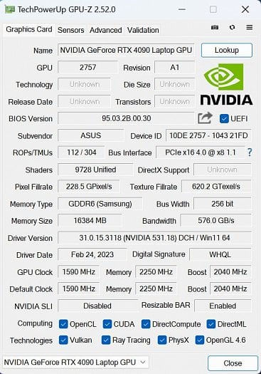 Informace o grafické kartě z GPU-Z (zdroj: Cnews)