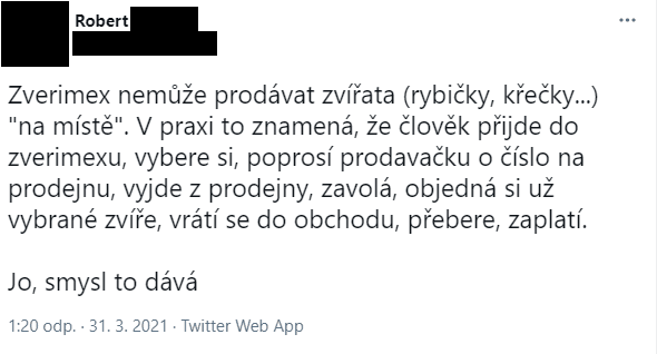 Nařízení o prodeji živých zvířat a reakce na sociálních sítích