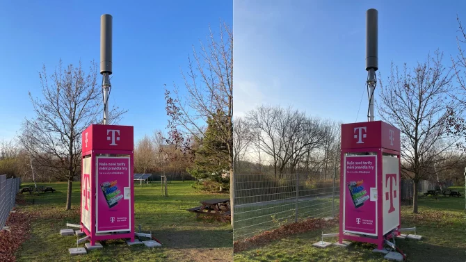 Z téhle „telefonní budky“ si zavolá až 8 tisíc lidí. T-Mobile ukázal mikromobilní vysílač BTS