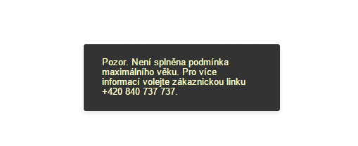 Nemůžete zadat vyšší věk než 18 let.