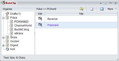 NoteClip slouží pro správu poznámek