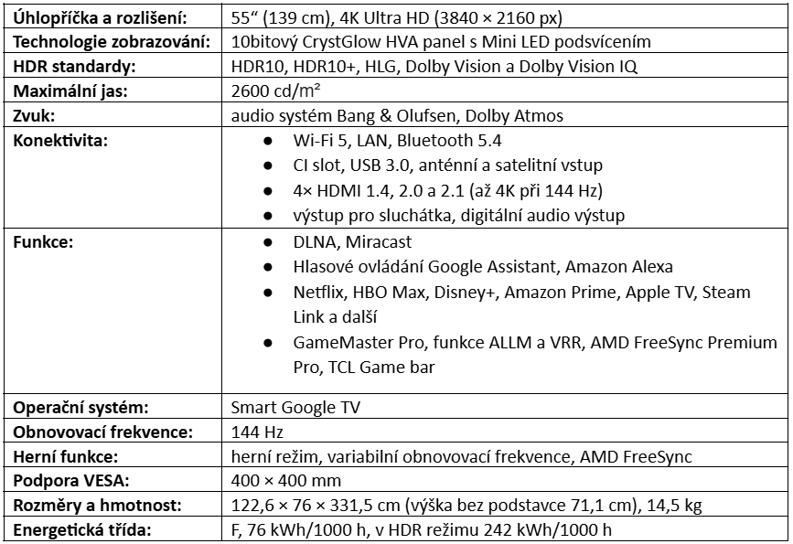 chytrá televize TCL C7K