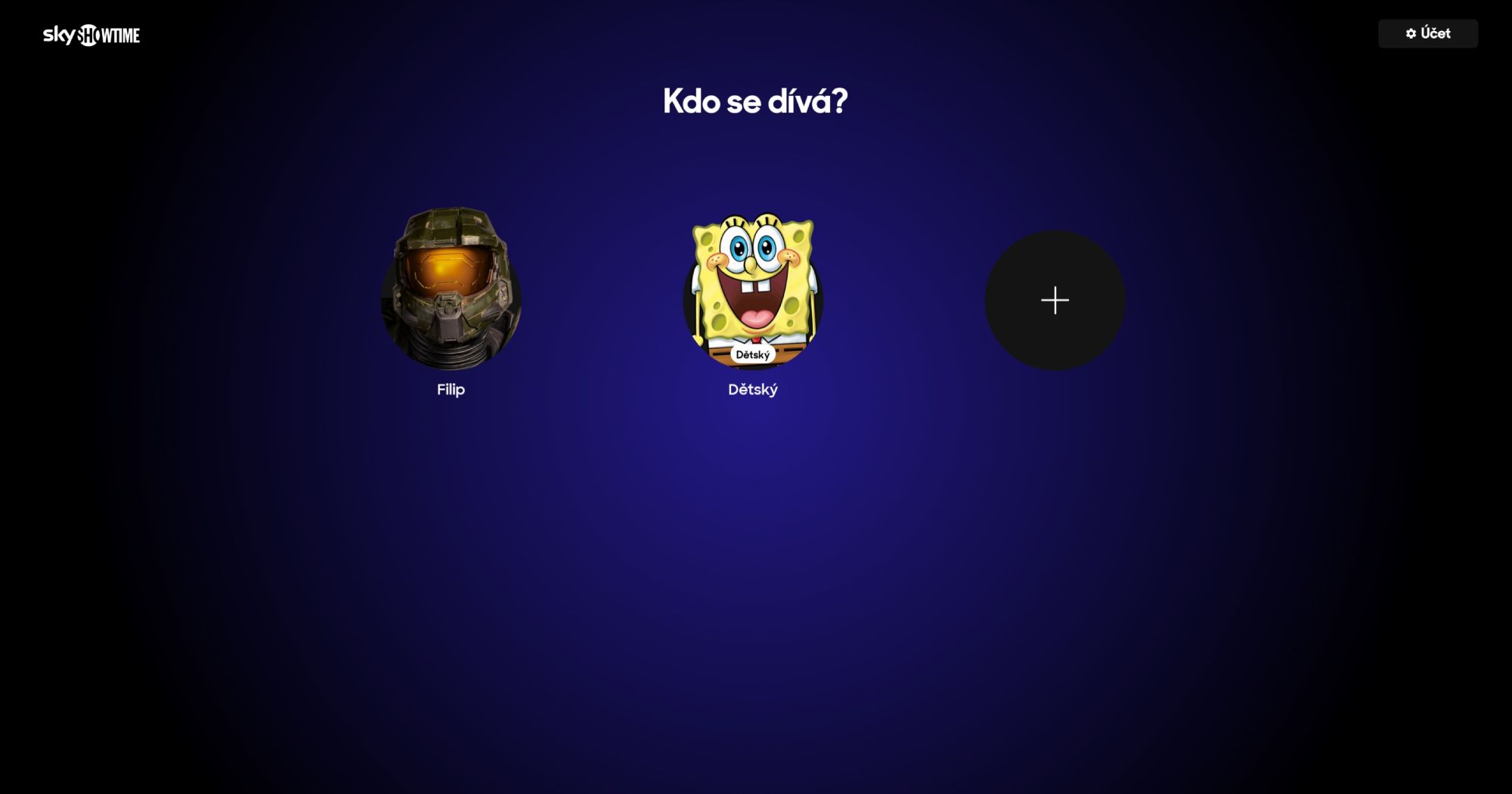 Výběr profilu ve SkyShowtime