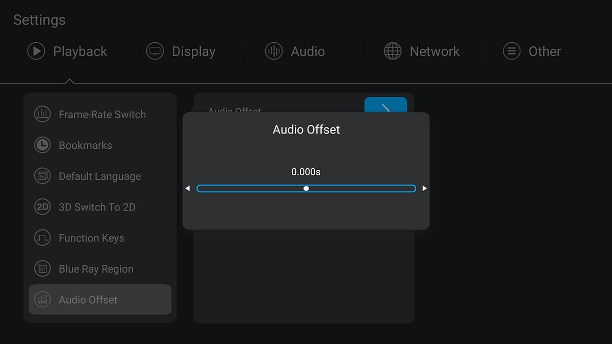 Zidoo X20 Pro - Nastavení přehrávání
