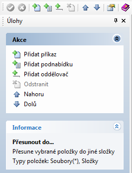 <p>Nástroje pro editaci seznamu funkcí</p>