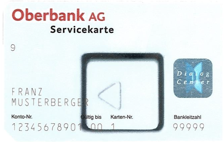 Platební karta Oberbank.