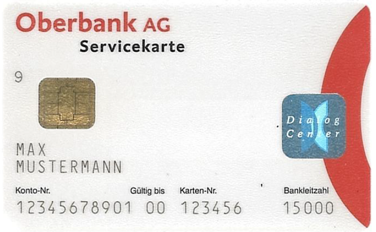 Platební karta Oberbank.