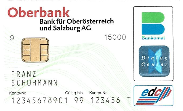 Platební karta Oberbank.