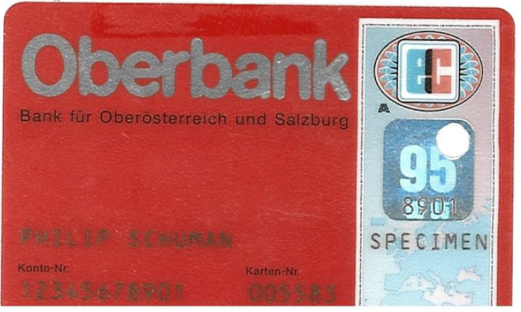 Platební karta Oberbank.