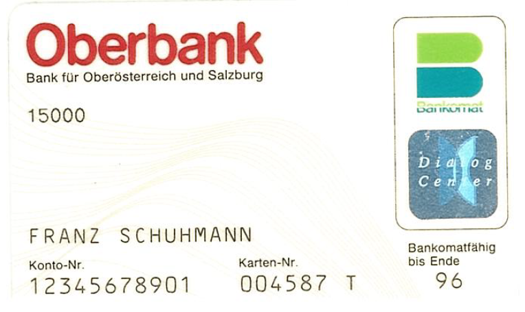 Platební karta Oberbank.