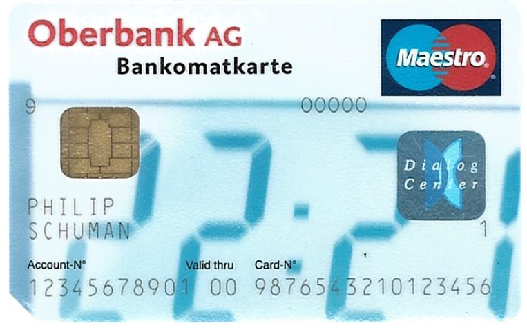Platební karta Oberbank.