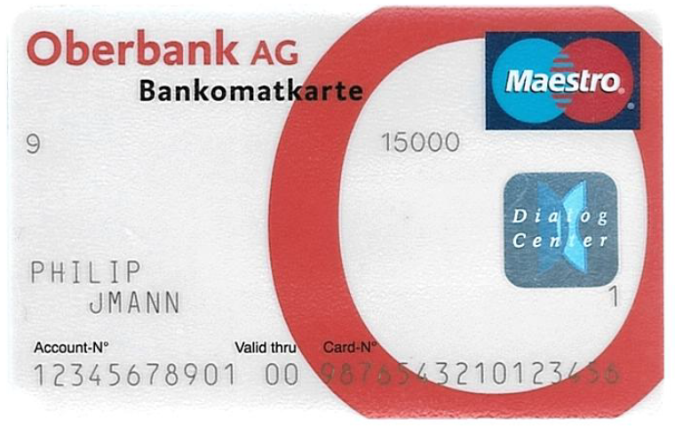 Platební karta Oberbank.