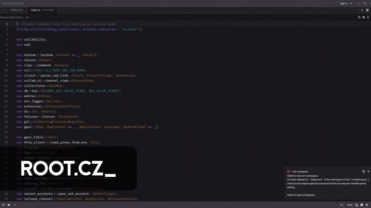 Open source editor Zed používá AI - Root.cz