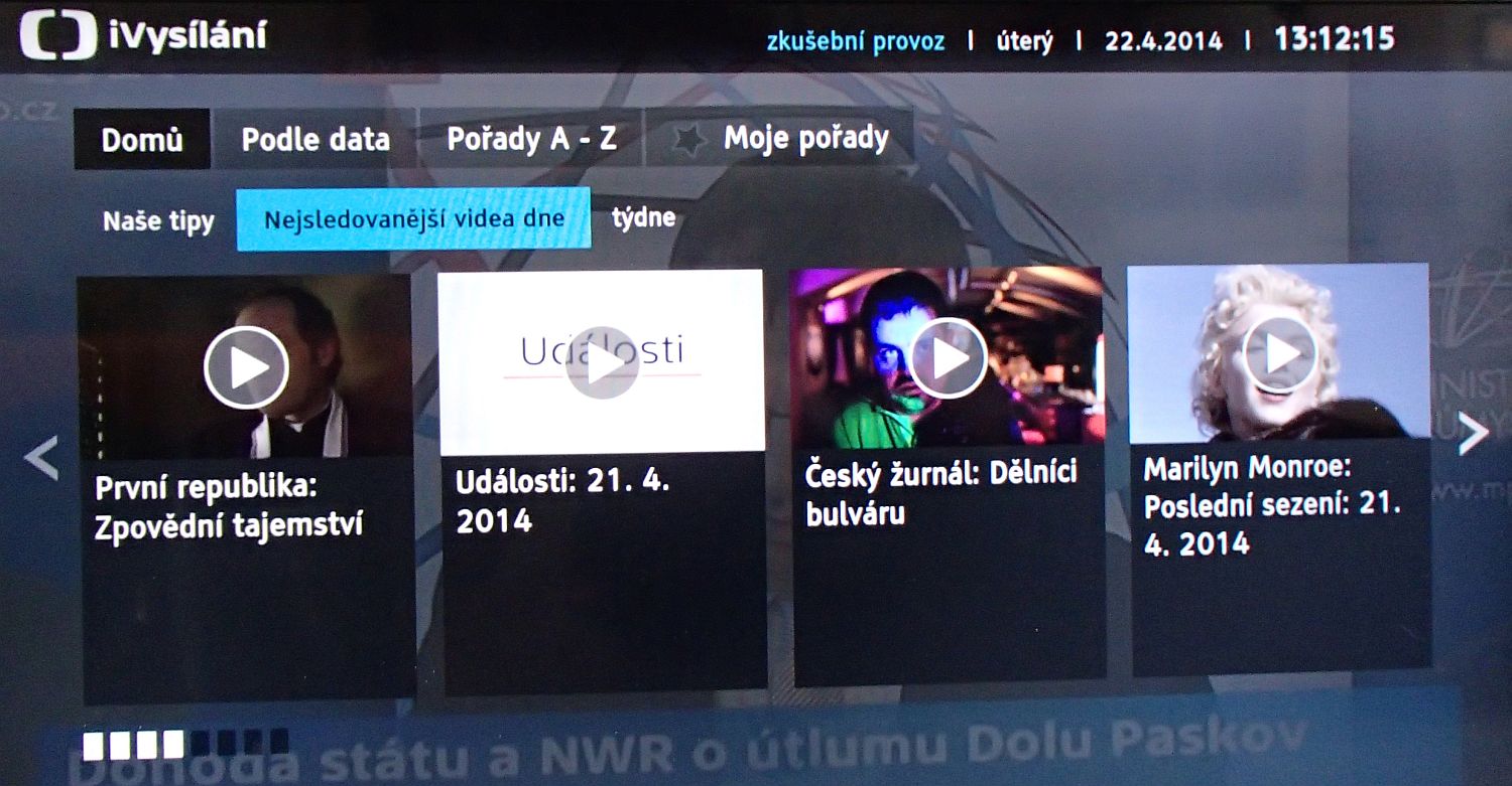 HbbTV technicky vzato fungovalo výborně. Tradičně zlobí jen po obsahové stránce, protože ho ČT poněkud zanedbává…