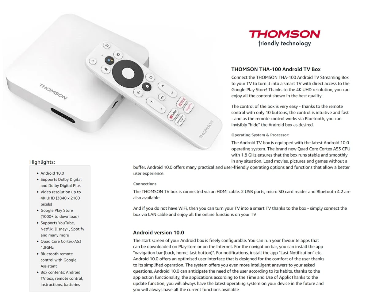 Thomson THA100