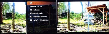 Fotografie ve 3D se mi nejprve zobrazily ve 2D, přes tlačítko Možnosti však vyvoláte tuto nabídku a vyberete si správný formát. Následně je už vidíte v prostoru.
