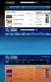 Porovnání webu Muvi.cz a Music Stream.cz v původní podobě. Zakroužkovány jsou chyby, jaké vznikají třeba v případě, když se změní barva podkladu a autor nemá k dispozici původní PSD.