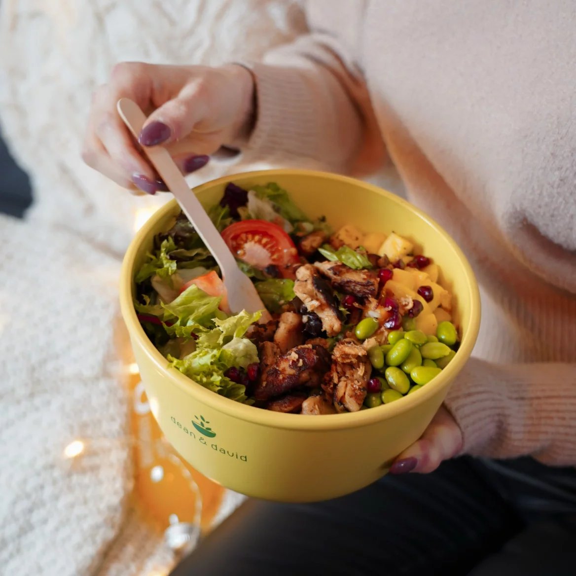 Kuřecí salát v recyklační misce dean&david