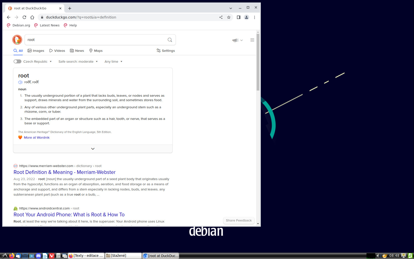 Debian, Chromium a DuckDuckGo