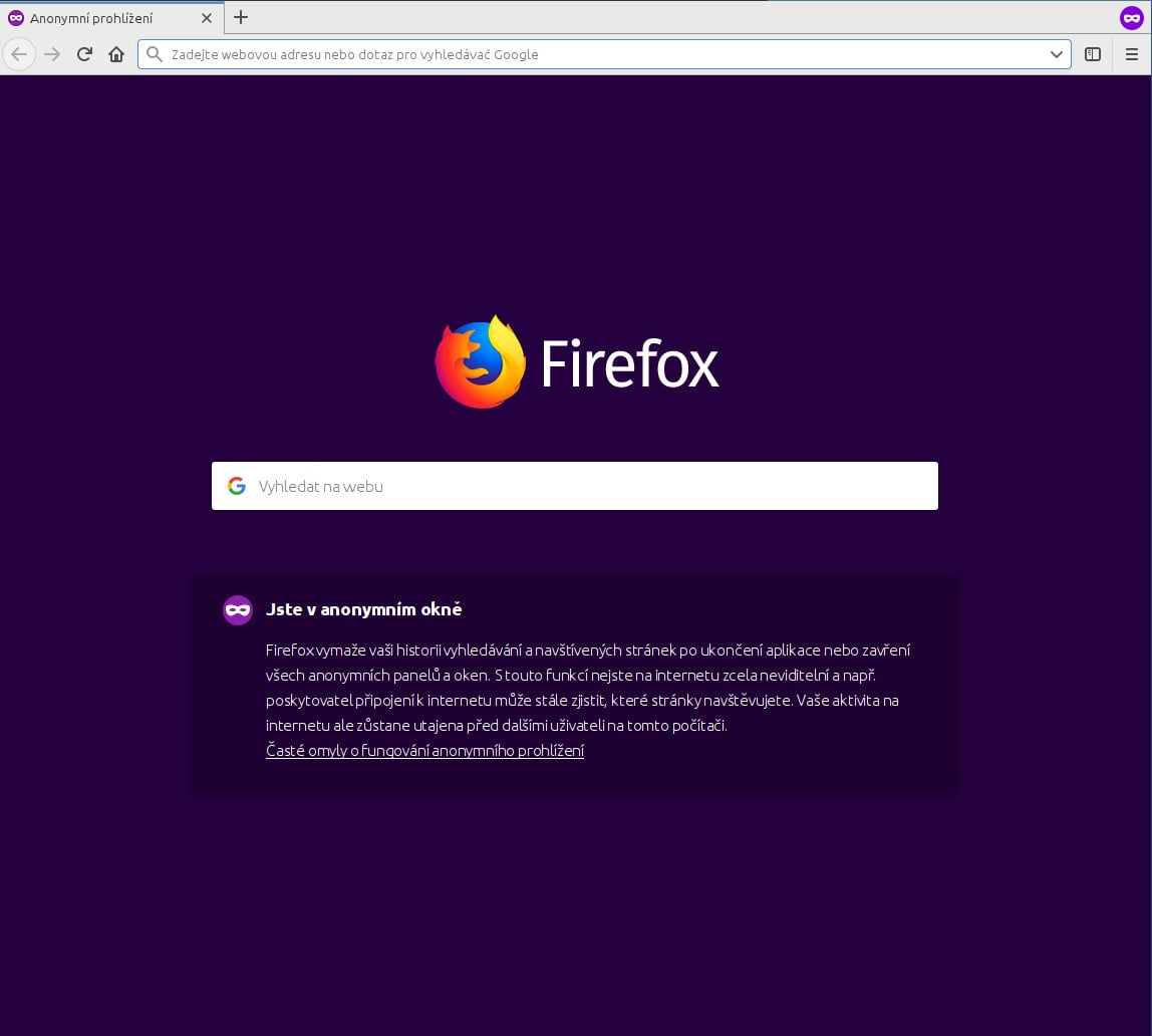 Nová podoba anonymního okna umožňuje pohodlně vyhledávat.