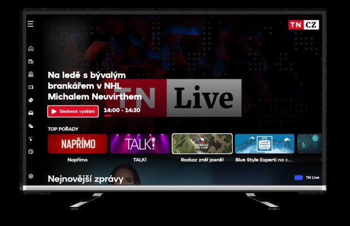 Ukázky zpravodajské aplikace TV Nova v prostředí hybridního vysílání na chytrých televizorech