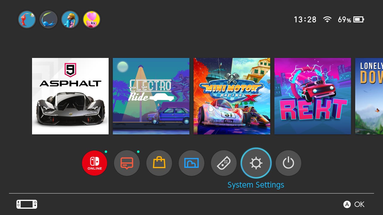 Nintendo Switch prostředí