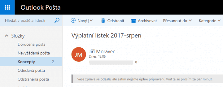 Outlook.com má problémy. Nelze odesílat ani přijímat poštu