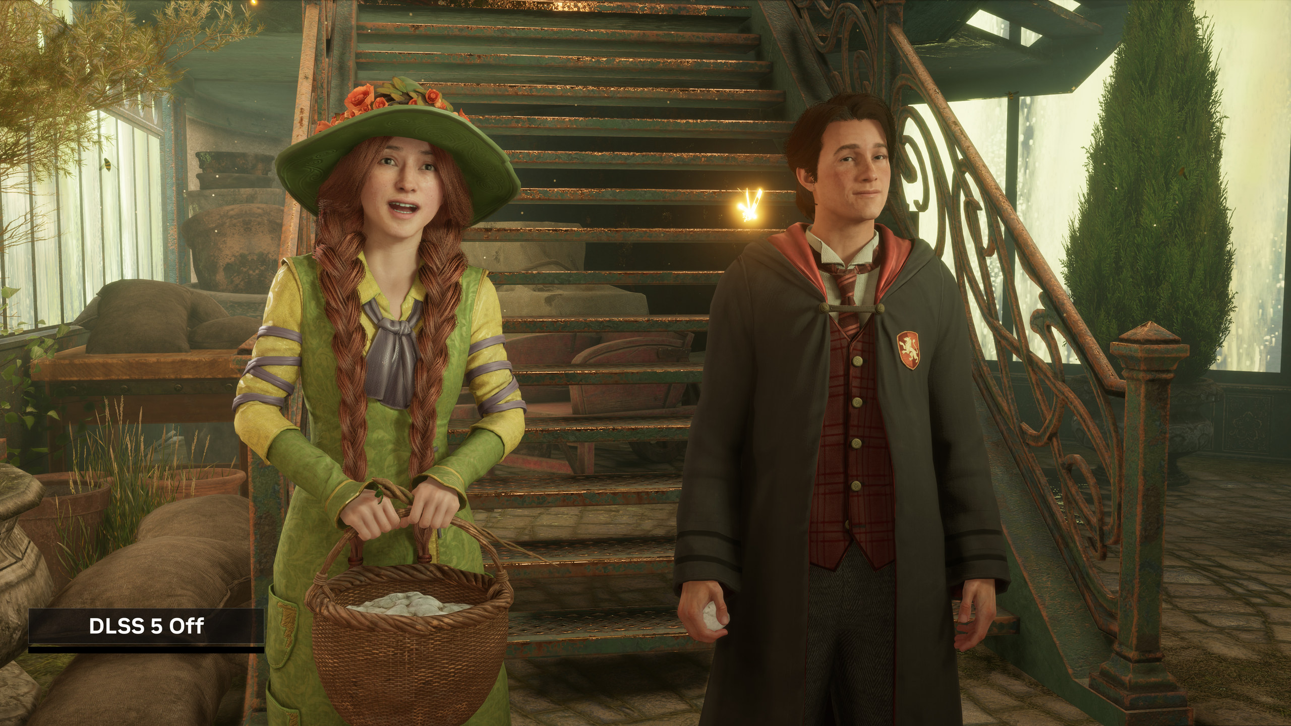 DLSS 5 v Hogwarts Legacy (oficiální snímky Nvidie)