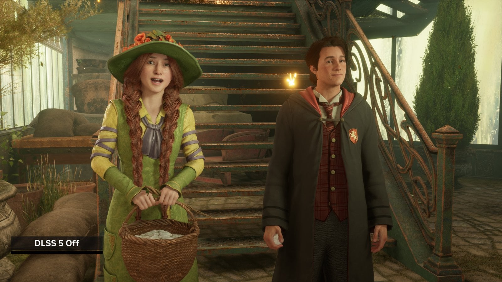 DLSS 5 v Hogwarts Legacy (oficiální snímky Nvidie)