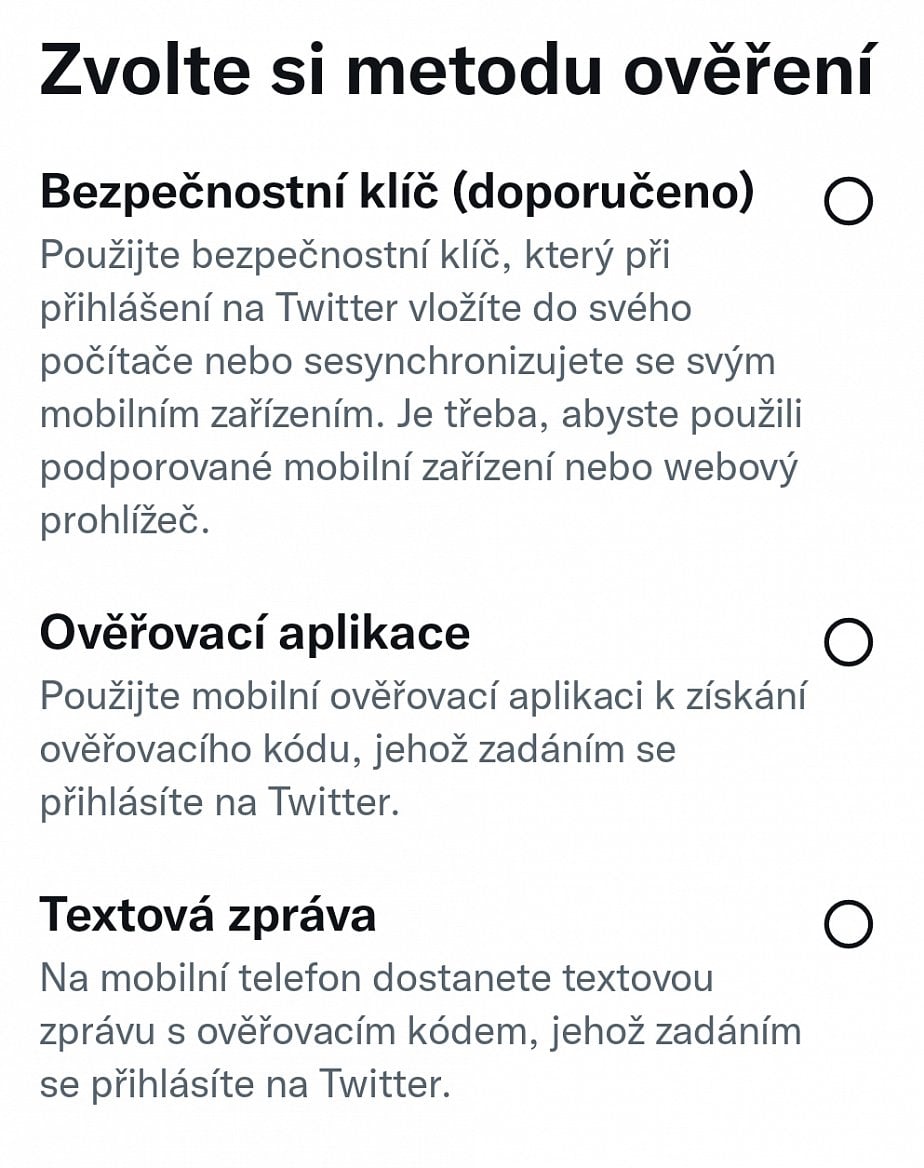 Dvoufaktorové ověření na Twitteru přes SMS jen pro platící