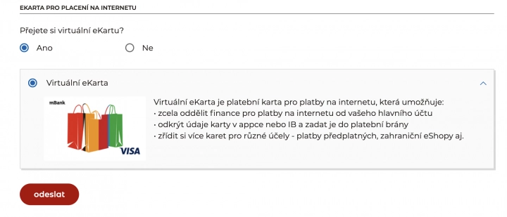 Autor: Dalibor Z. Chvátal Virtuální eKarta od mBank pro bezpečné online platby. Jde o kartu oddělenou od bankovního účtu, technicky jde o předplacenou kartu. (11/2023)