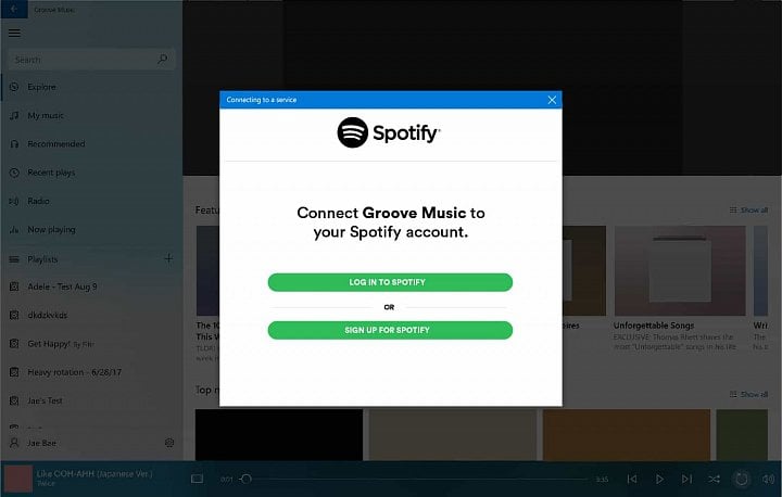 Takhle bude vypadat migrace hudby do Spotify (foto: Microsoft)