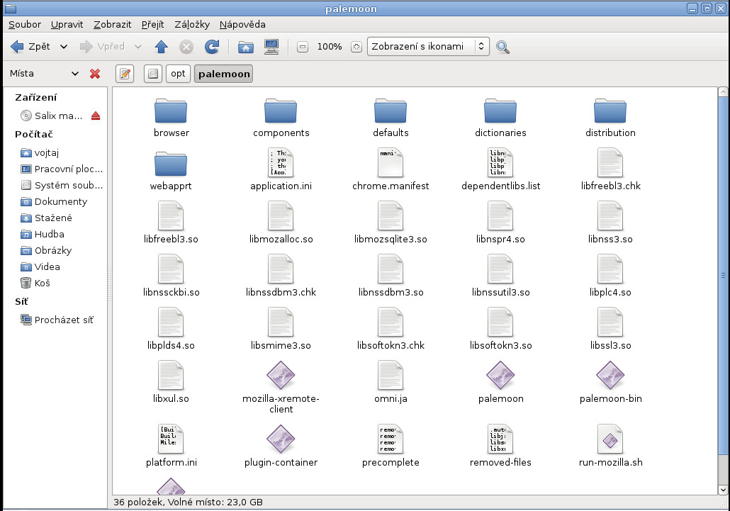 Salix: prohlížeč a jeho doplňky