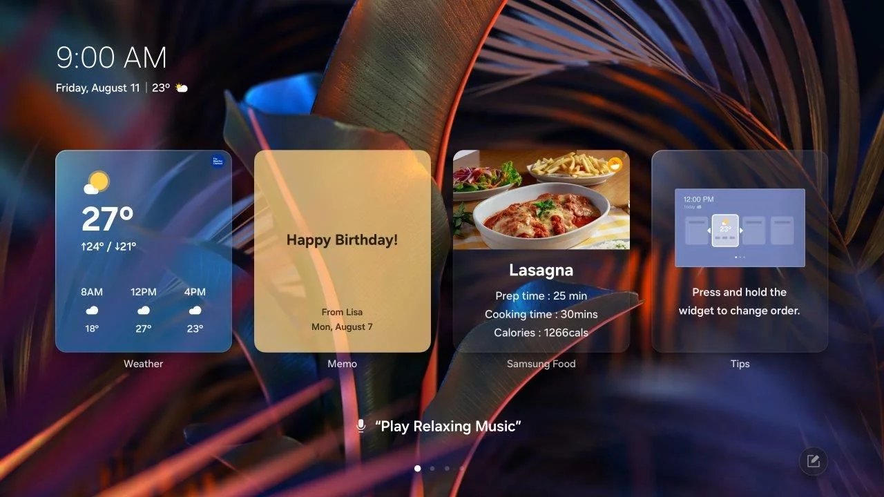 Nadstavba operačního systému v televizorech Samsung rozezná pomocí umělé inteligence jídlo, které je v televizním pořadu. Dohledá k němu recept a přes spárovanou mobilní aplikaci Samsung Food zjistí, kde se dají nakoupit potřebné suroviny nebo objednat hotová jídla. Systém umí porovnat seznam ingrediencí s obsahem chytré lednice a navrhnout, co je potřeba dokoupit.