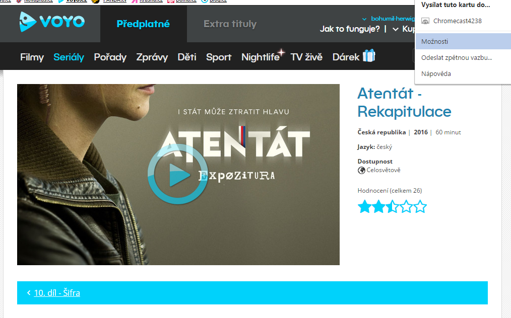 Google Chromcast- instalace PC a Voyo